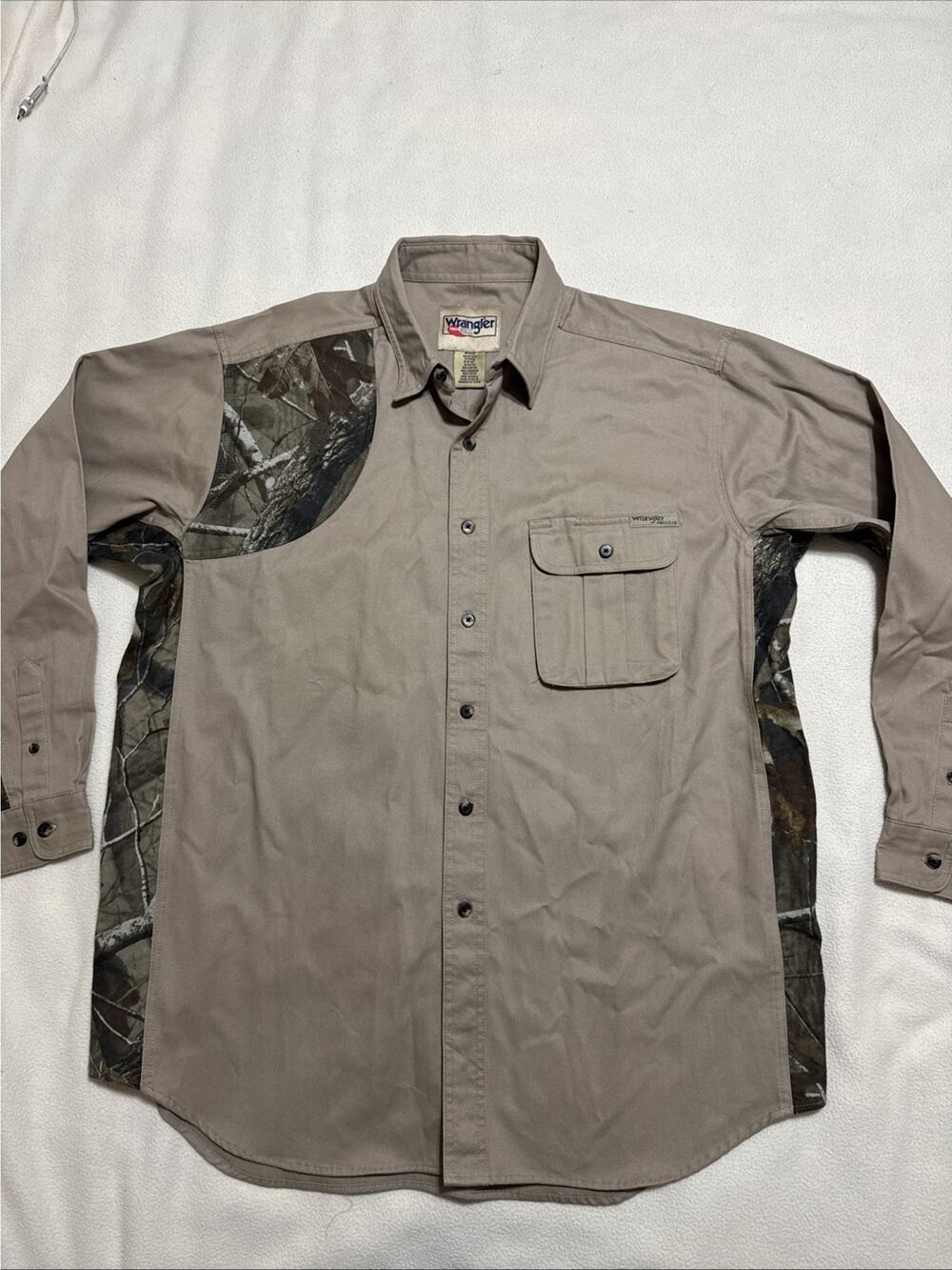 Pro Gear Wrangler Shirt Mens XL Long Sleeve Brown Camo Shooting Hunting